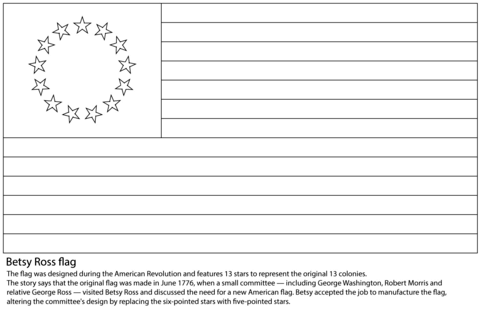 Betsy Ross Flag Coloring Page